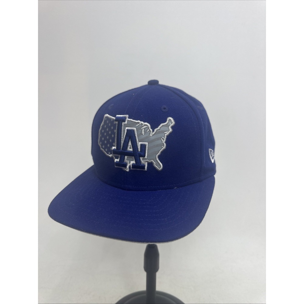 New Era 9FIFTY LA Dodgers Logo on Reflective USA Adjustable Snapback Hat Blue
